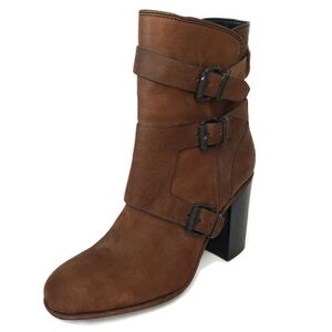 Calvin Klein Jeans Susie Leather Monk Strap Boots